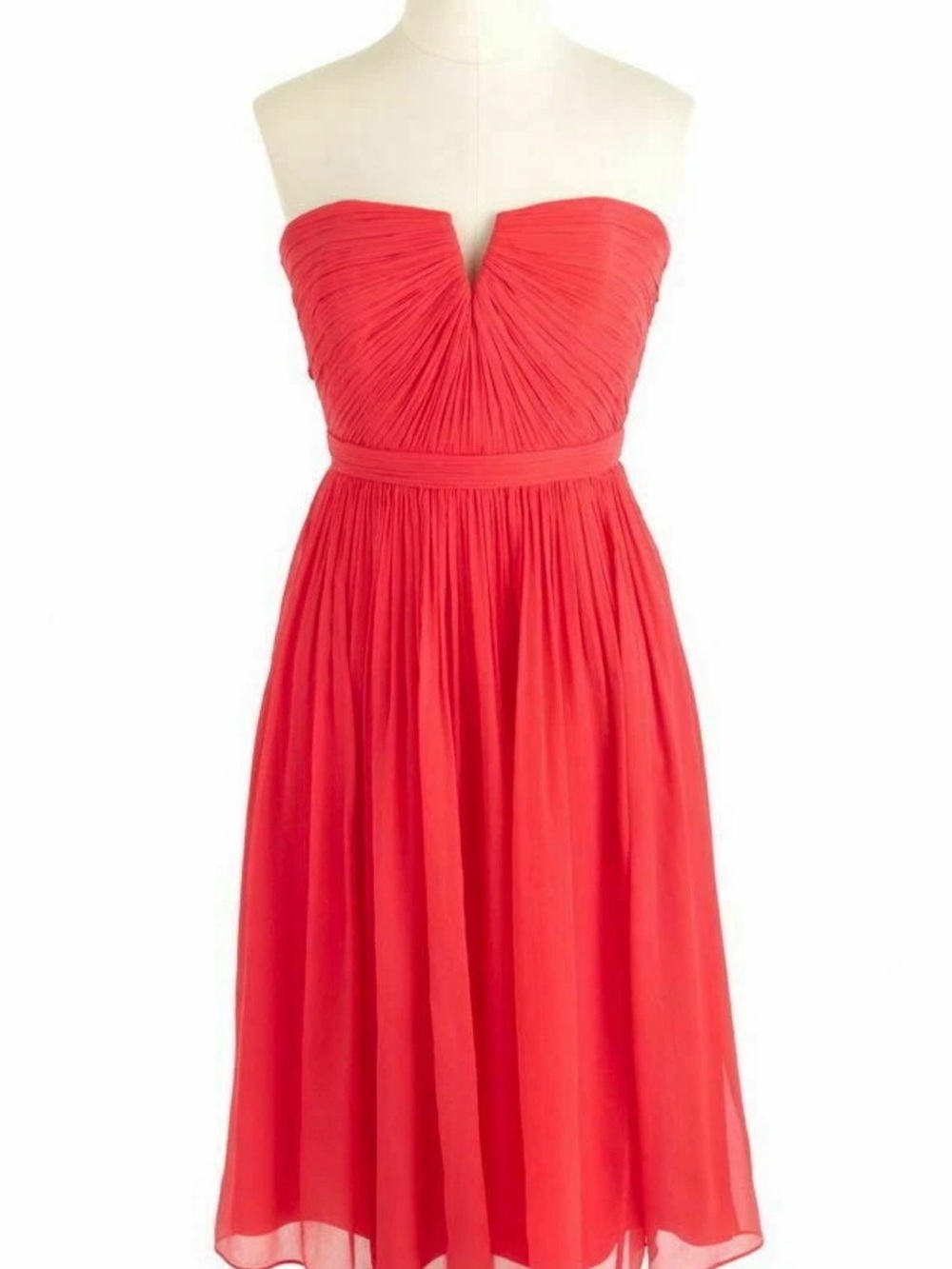 J.Crew 100% Silk Chiffon Strapless Nadia Dress Size 6